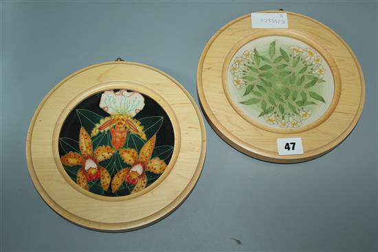 2 Sally Tuffin signed floral dishes(-)